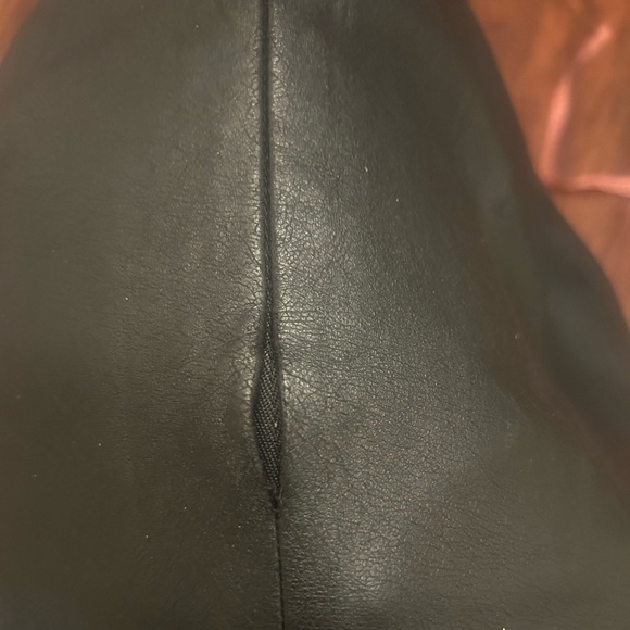 BCBG Maxazria Yulissa Skirt Womens XXS Faux Leather Buckle Wrap Busted Seam - Picture 9 of 11